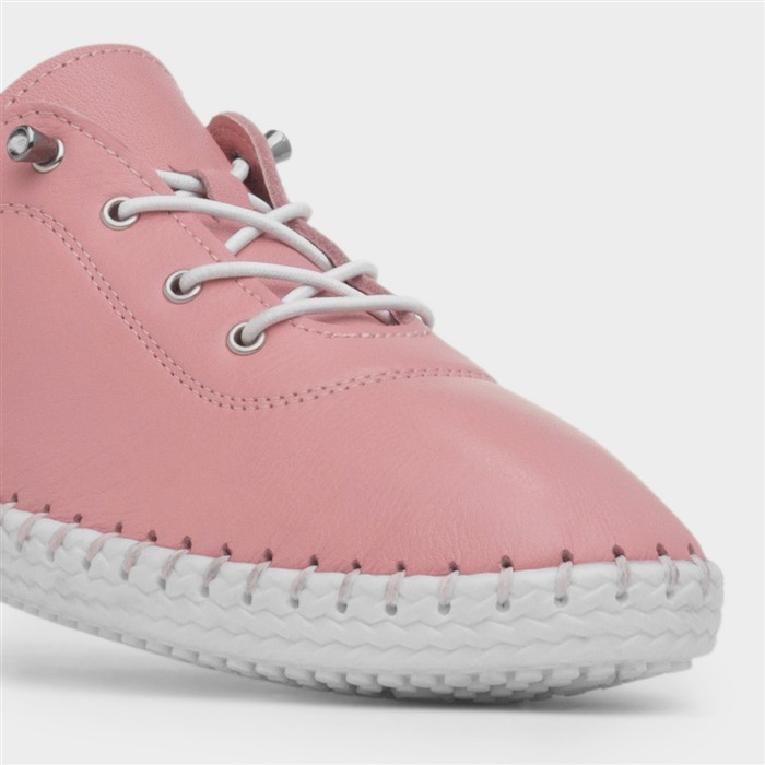 St Ives Womens Candy Pink Flat Leather Shoe
