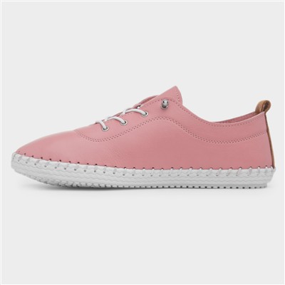 St Ives Womens Candy Pink Flat Leather Shoe