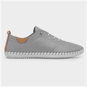 Lunar St Ives Womens Light Grey Flat Leather Shoe (Click For Details)