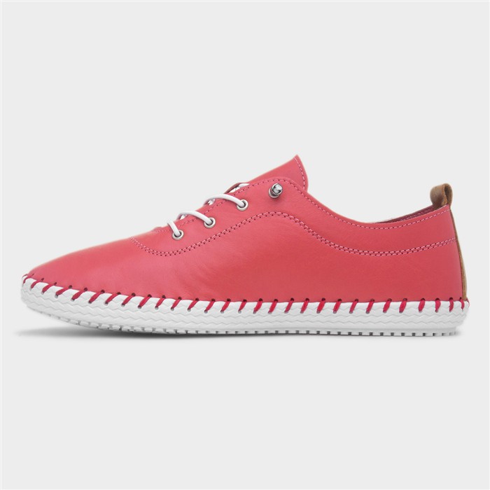 St Ives Womens Raspberry Leather Casual Shoe