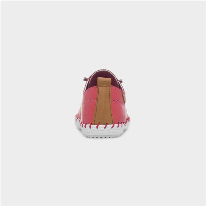 St Ives Womens Raspberry Leather Casual Shoe