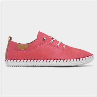 St Ives Womens Raspberry Leather Casual Shoe