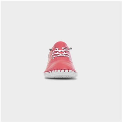 St Ives Womens Raspberry Leather Casual Shoe