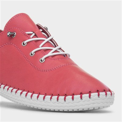 St Ives Womens Raspberry Leather Casual Shoe