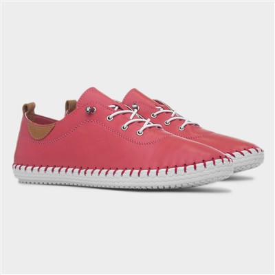 St Ives Womens Raspberry Leather Casual Shoe