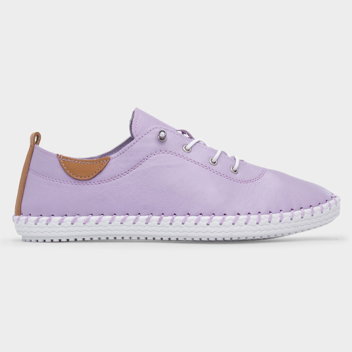 St Ives Womens Lilac Leather Casual Shoe
