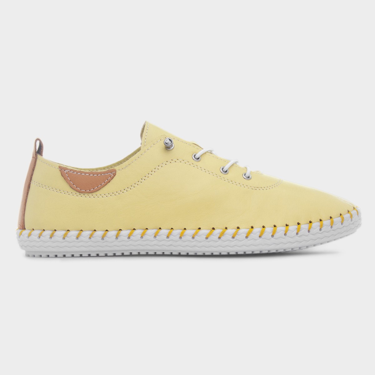 St Ives Womens Lemon Leather Casual Shoe