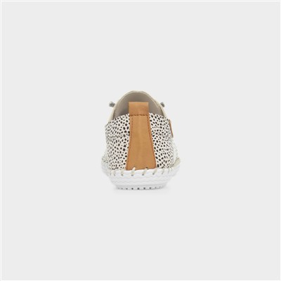 St Ives Womens Beige Animal Leather Shoe