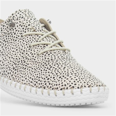 St Ives Womens Beige Animal Leather Shoe