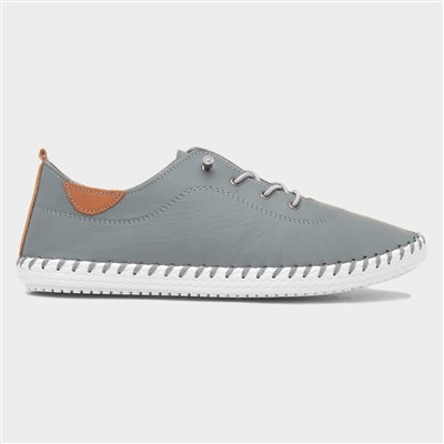 St Ives Womens Grey Leather Casual Shoe