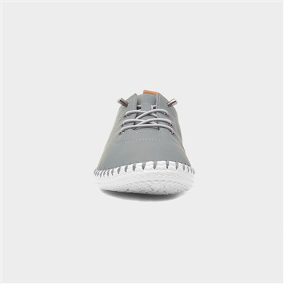 St Ives Womens Grey Leather Casual Shoe