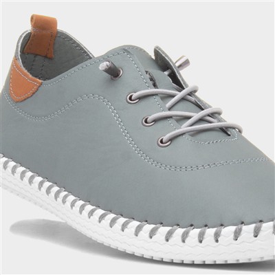 St Ives Womens Grey Leather Casual Shoe