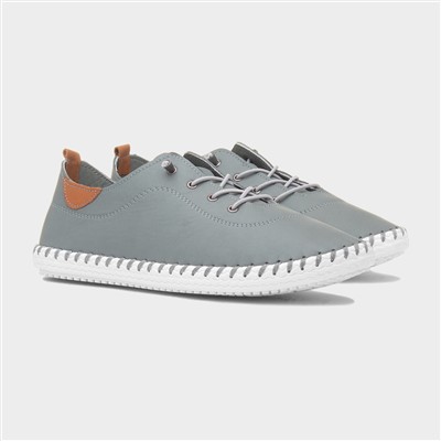 St Ives Womens Grey Leather Casual Shoe