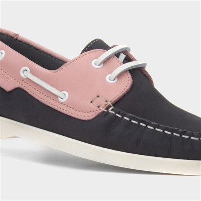 Isabel Womens Navy Leather Boat Shoe
