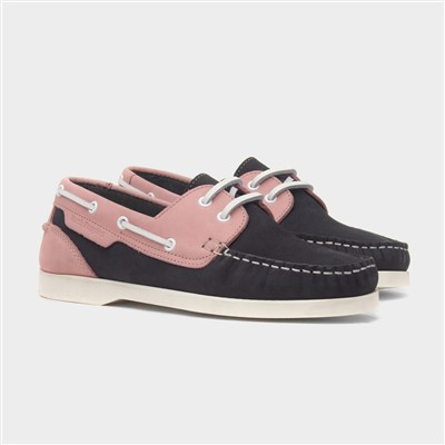 Isabel Womens Navy Leather Boat Shoe