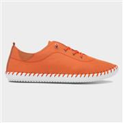 Lunar St Ives Womens Orange Leather Casual Shoe (Click For Details)