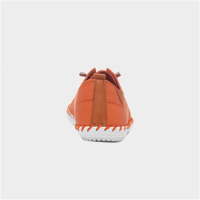 St Ives Womens Orange Leather Casual Shoe