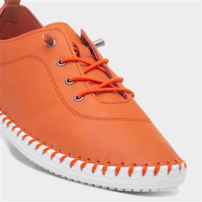 St Ives Womens Orange Leather Casual Shoe