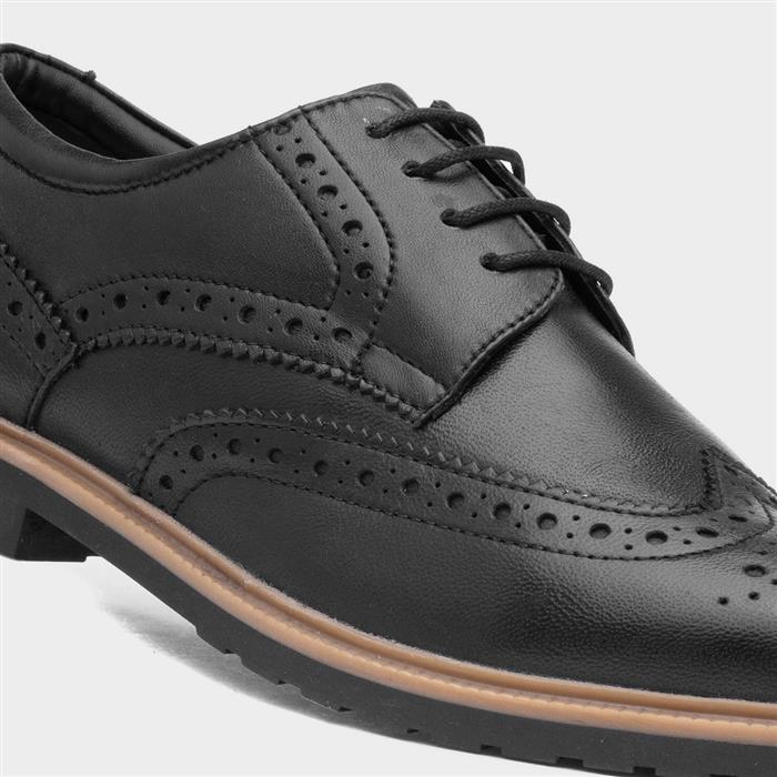 Verity Womens Black Leather Brogue