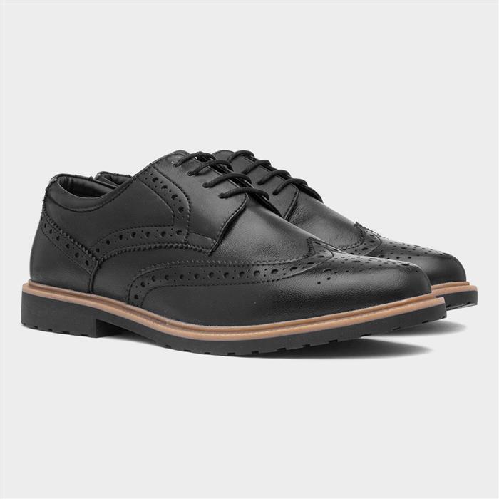 Verity Womens Black Leather Brogue