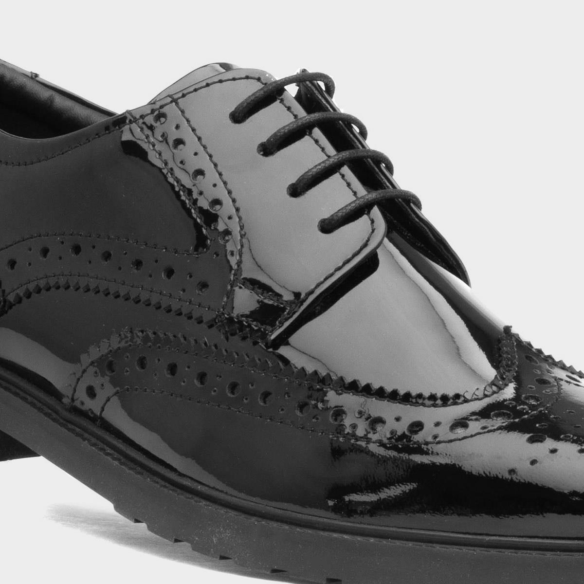 Hush Puppies Verity Women's Black Leather Brogues-12945 | shoezone
