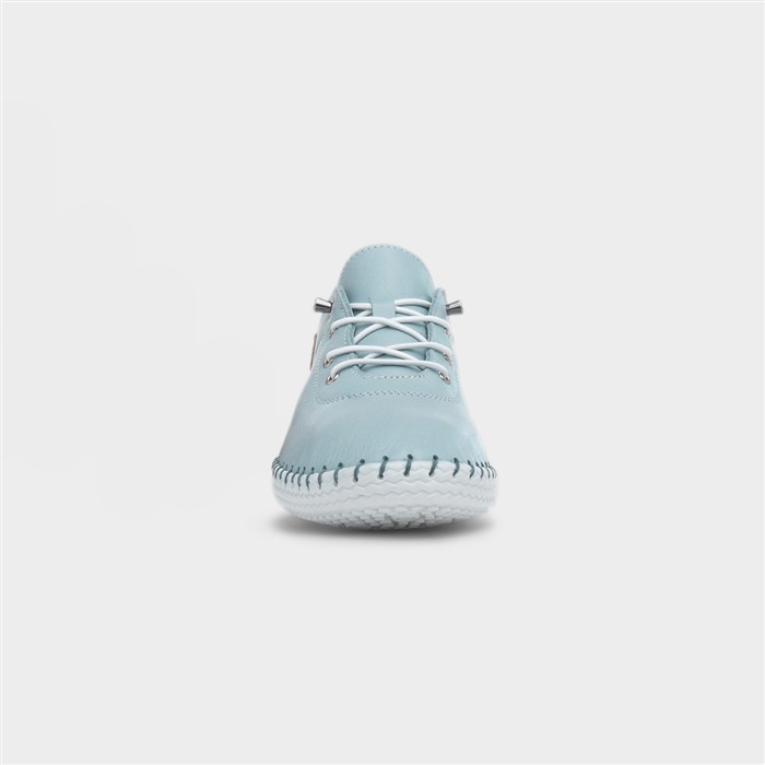 St Ives Womens Light Blue Leather Shoe