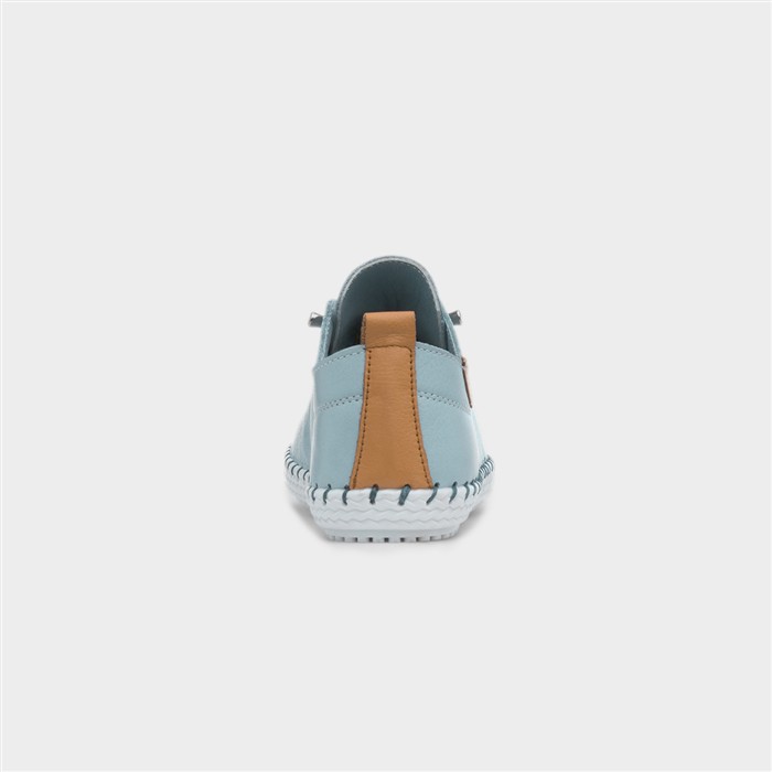St Ives Womens Light Blue Leather Shoe