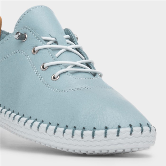 St Ives Womens Light Blue Leather Shoe
