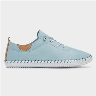 St Ives Womens Light Blue Leather Shoe