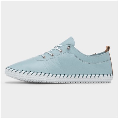 St Ives Womens Light Blue Leather Shoe