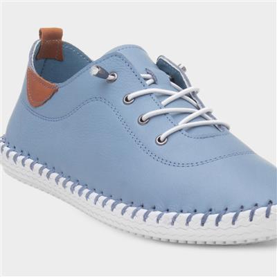 St Ives Womens Light Blue Leather Shoe