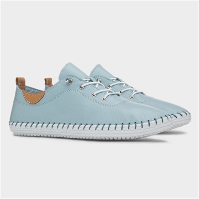 St Ives Womens Light Blue Leather Shoe