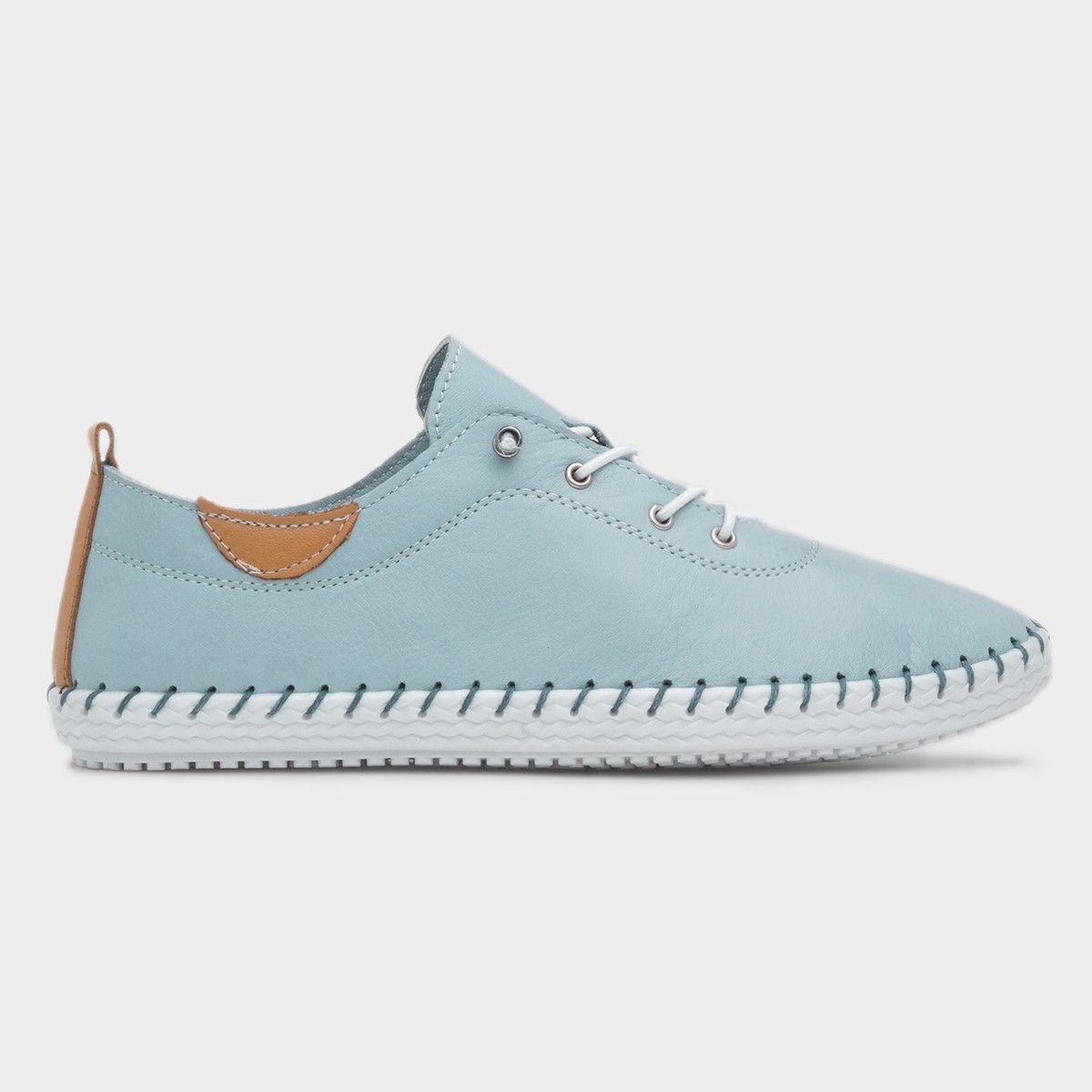 St Ives Womens Light Blue Leather Shoe