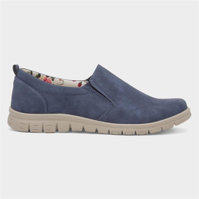 Marie Womens Navy Wedge Casual Shoe