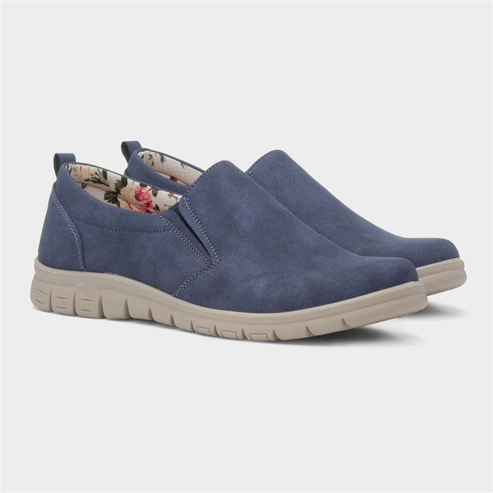 Marie Womens Navy Wedge Casual Shoe