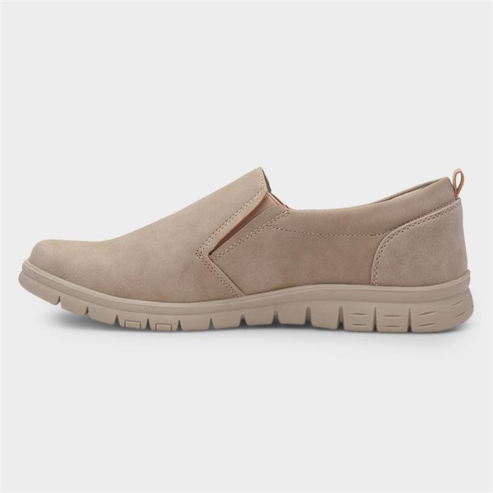 Marie Womens Beige Wedge Casual Shoe