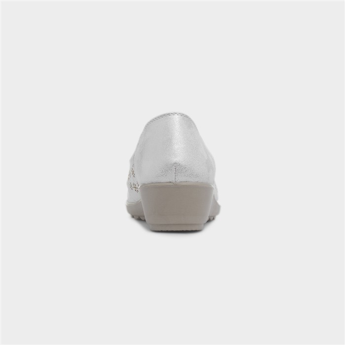 Kate Womens White Open Toe Wedge Shoe