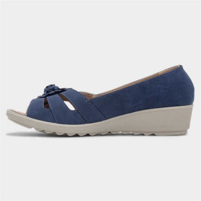Mollie Womens Navy Wedge Shoe