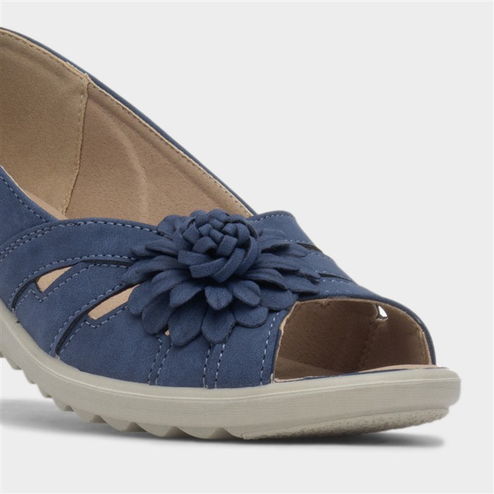 Mollie Womens Navy Wedge Shoe