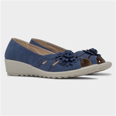 Mollie Womens Navy Wedge Shoe