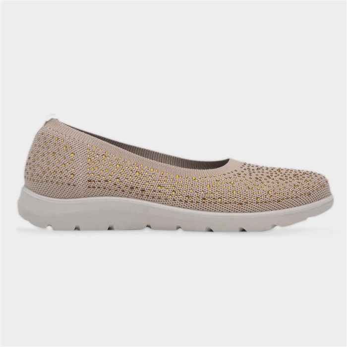 Maisie Womens Beige Diamante Shoe