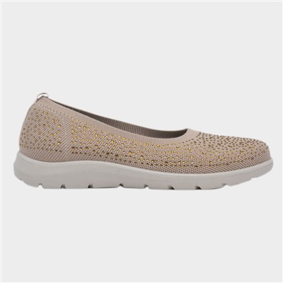 Maisie Womens Beige Diamante Shoe