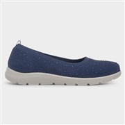 Cushion Walk Maisie Womens Navy Diamante Shoe (Click For Details)