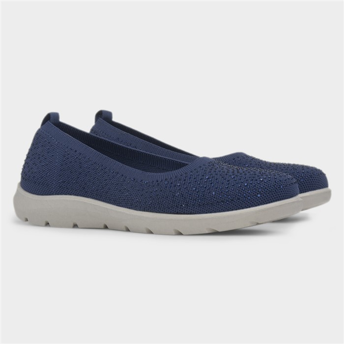 Maisie Womens Navy Diamante Shoe