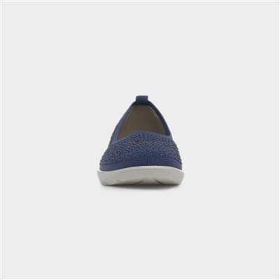 Maisie Womens Navy Diamante Shoe