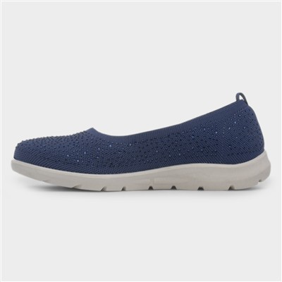 Maisie Womens Navy Diamante Shoe