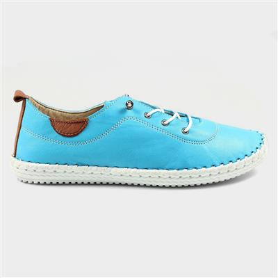 St Ives Womens Turquoise Leather Shoe