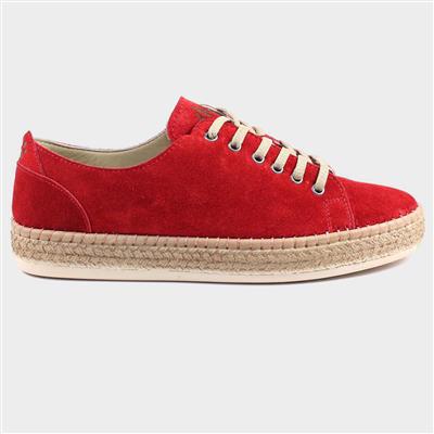 Maddison Womens Red Suede Trainer