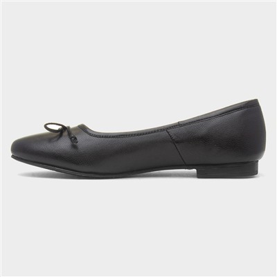 Naomi Womens Black Leather Ballerina