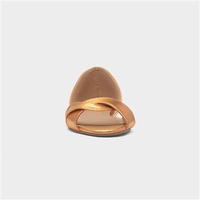 Pam Womens Rose Gold Open Toe Shoe